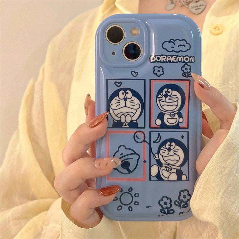 Ốp Điện Thoại Bằng Cao Su Mềm Hình Hoạt Hình Doraemon Cho iPhone 12 13 11 Pro Max X Xs Max Xr