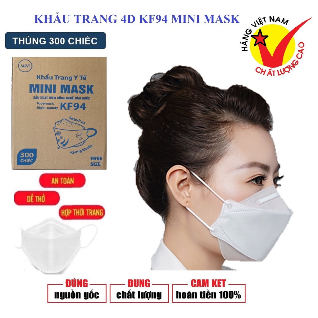 10 KHẨU TRANG 4D KF 94 MINI MASK HÀNG NỘI ĐỊA