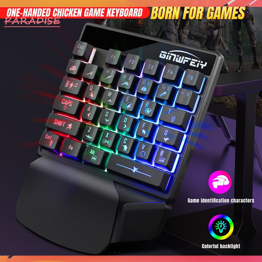 Bộ Bàn Phím Cơ Gaming Thiên Đường Kính 1 Jx200 Usb Rgb Một Tay Có Dây