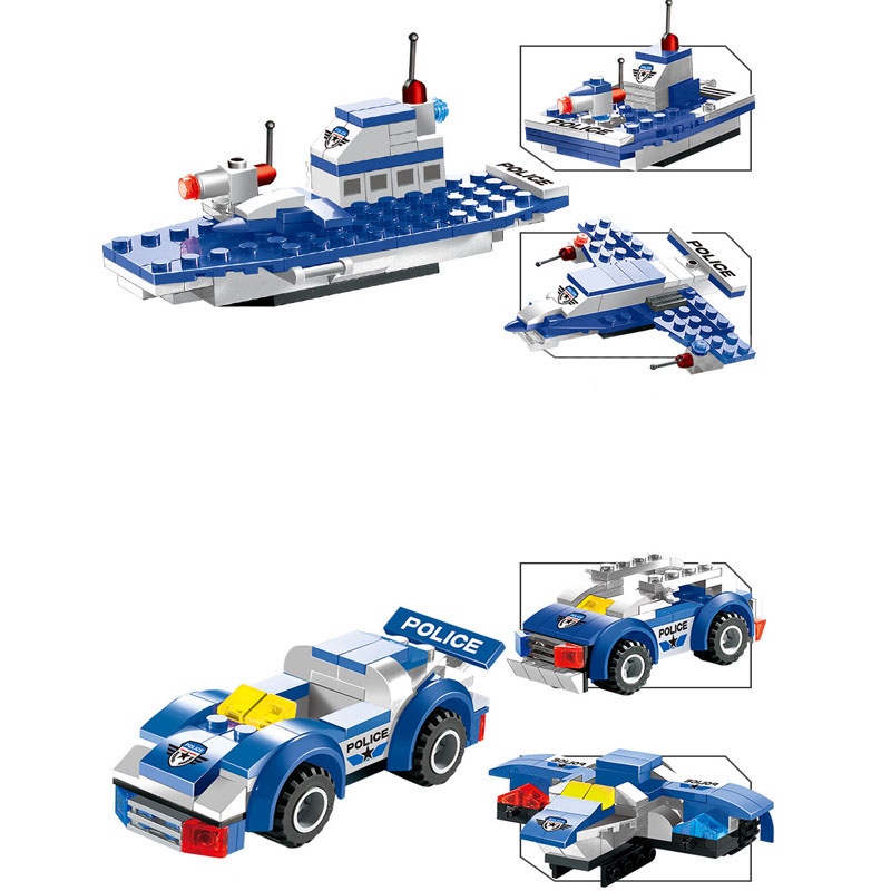 Đồ Chơi Lắp Ráp Kiểu LEGO Cảnh Sát Biển, Ôtô, Robot, Chiến Thuyền, Trực Thăng Police Swat No.PX250 762 Chi Tiết