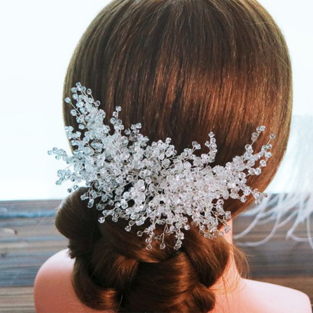 Ốp cài đá pha lê, cài tóc cô dâu