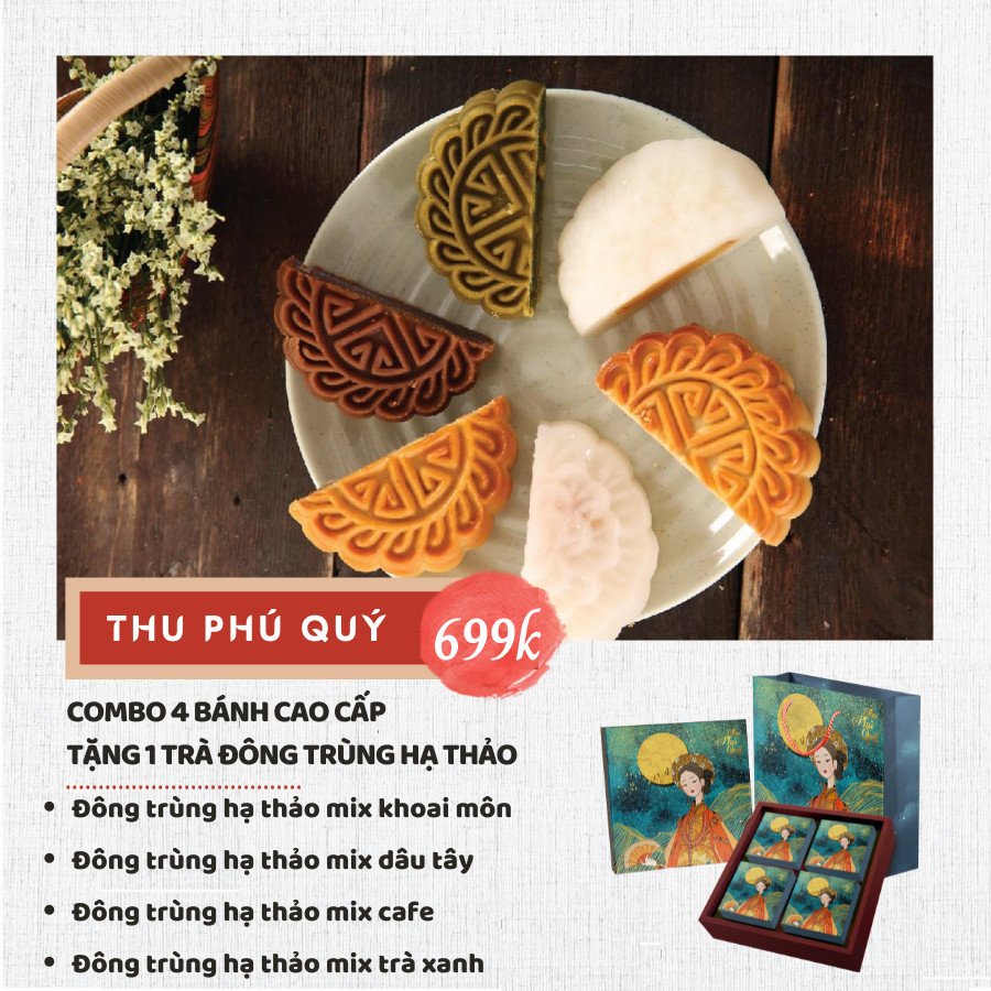 Hộp bánh trung thu Thu phú quý 2021 - Thu an lành, phú quý tìm tới nhà Bánh trung thu gia truyền Thông Cát (Since 1918)