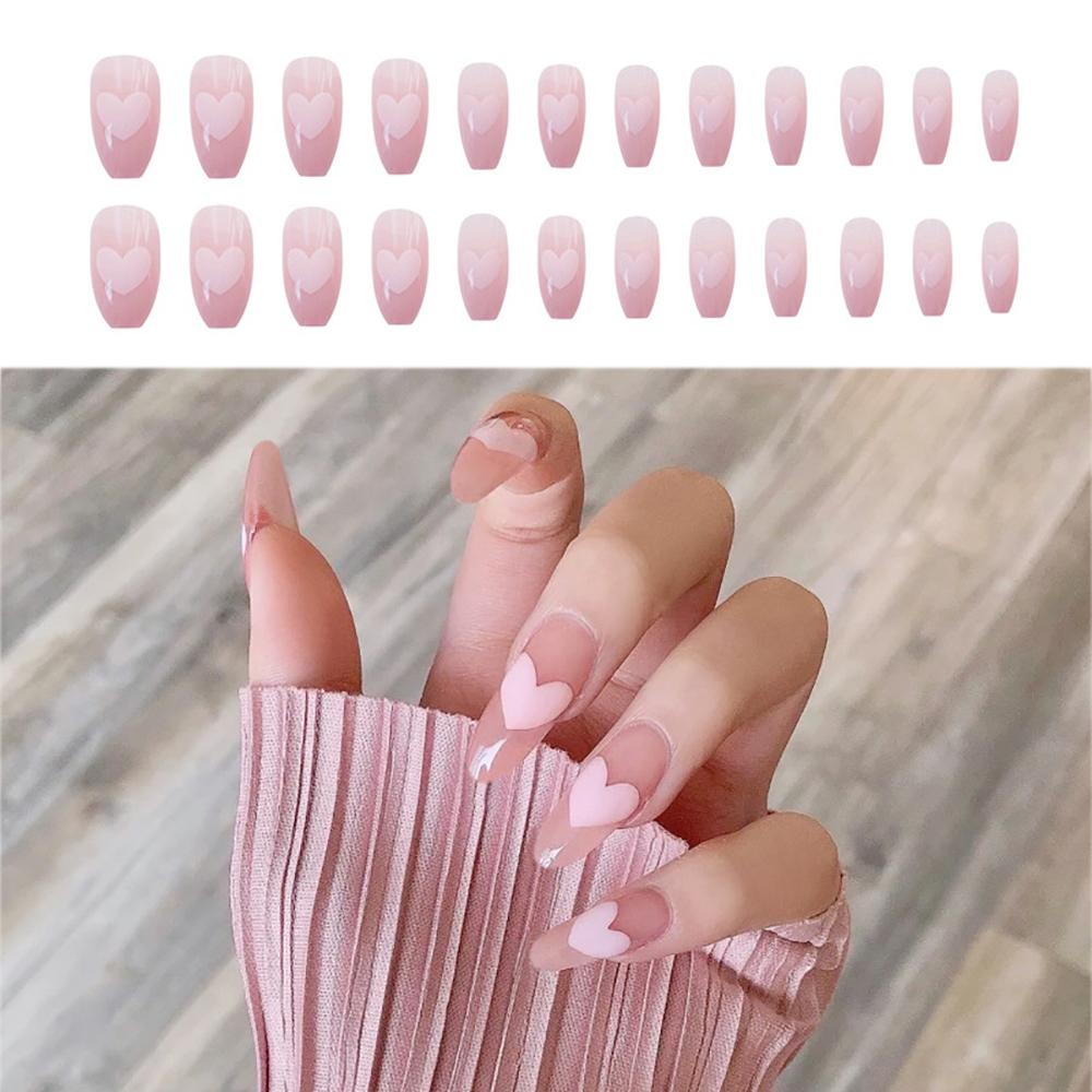 Bộ 24 Móng Tay Giả Acrylic Che Phủ Toàn Diện Tháo Rời Được