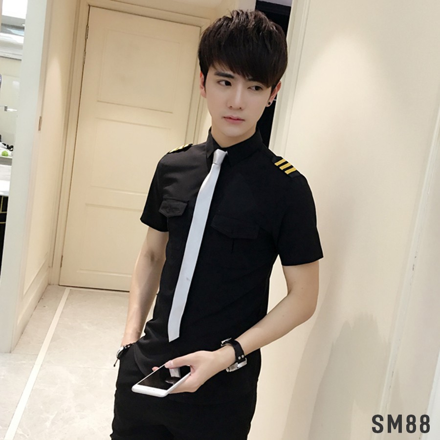 KEM CÀ VẠT Áo sơ mi nam quân hàm - SM88