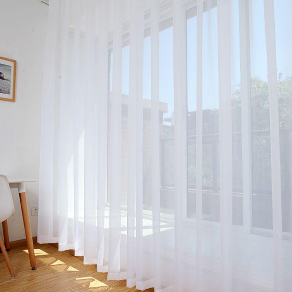 Rèm Cửa Vải Tuyn Màu Trắng Trơn Hiện Đại