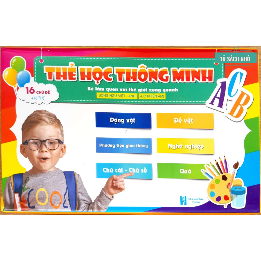 Bộ Thẻ Học Thông Minh (Flash card) 16 Chủ Đề (416 Thẻ) - Kích thích phát triển não bộ cho trẻ theo phương pháp giáo dục