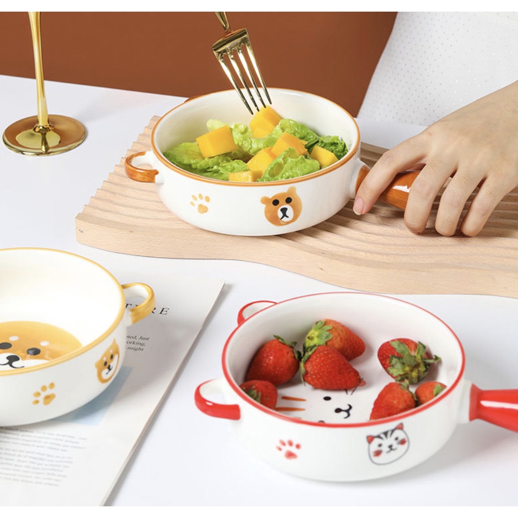 Tô gốm sứ có tay cầm hình thú cao cấp