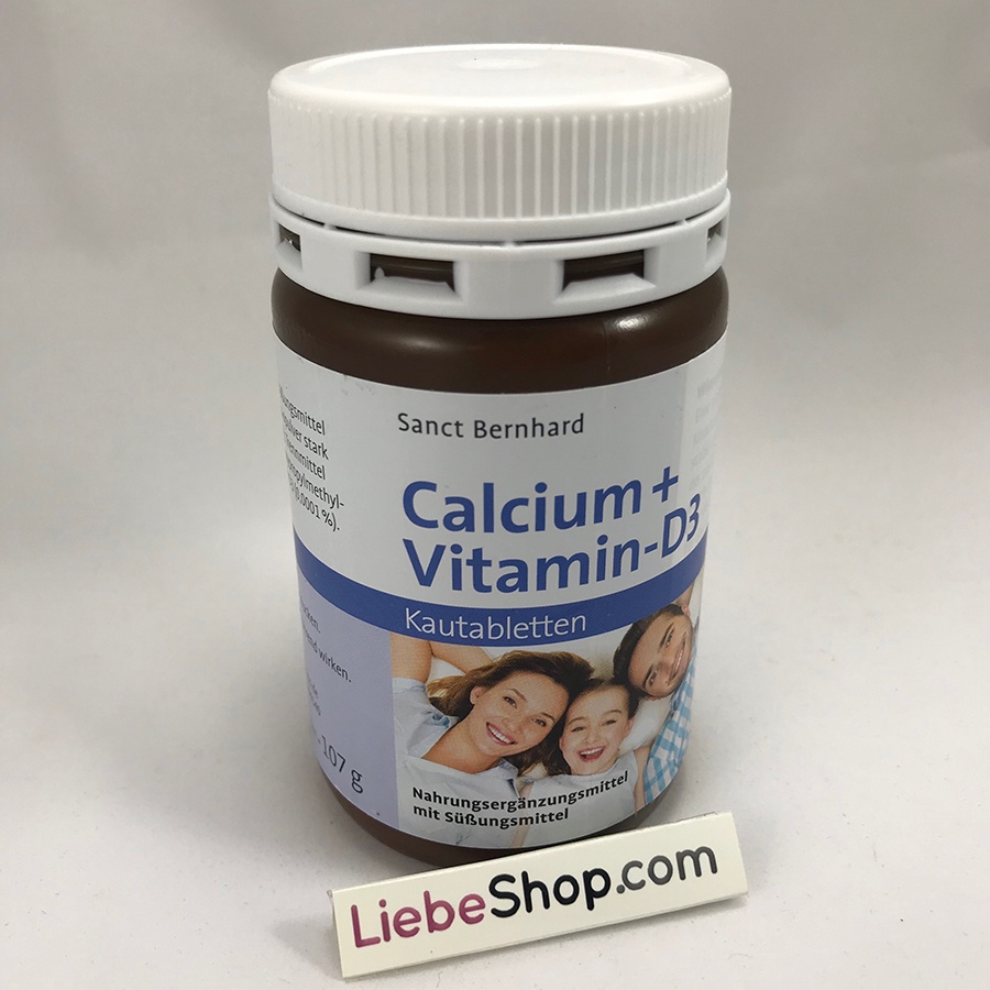 Viên ngậm bổ sung canxi và vitamin d3 Sanct Bernhard Calcium Vitamin D3 hương vị socola 150 viên - Mẹ bean bon