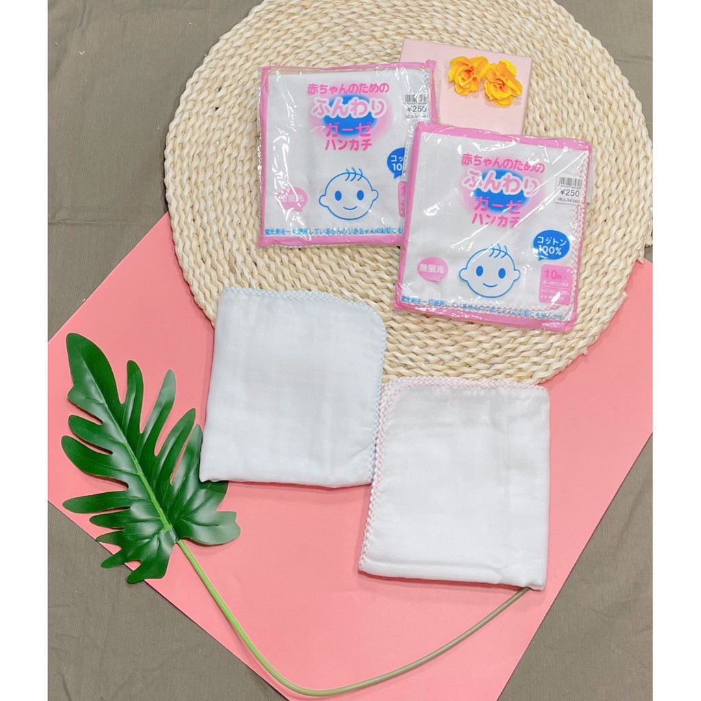 Sét 10 khăn xô sữa trơn xuất Nhật ( 1 túi 10 chiếc) TTSPK2140