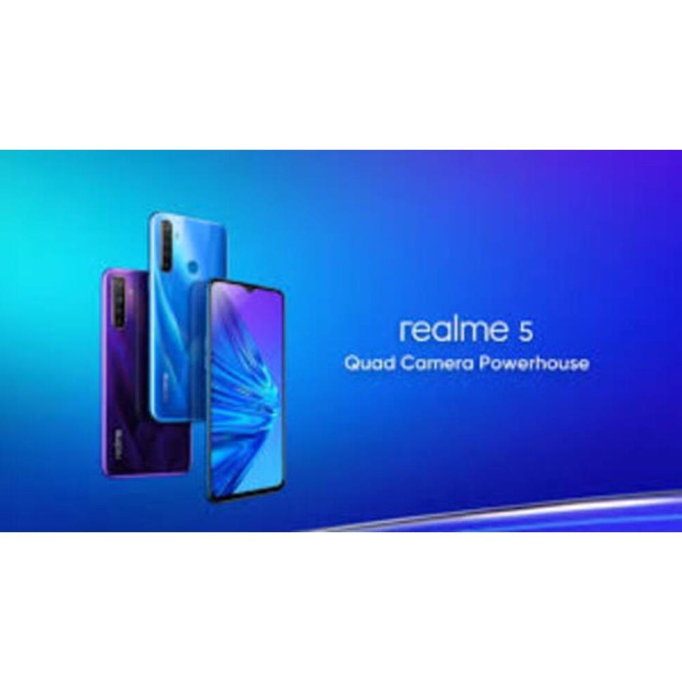 điện thoại Realme 5 2sim Bộ nhớ 64G ram 4G chính hãng, Camera sau: Chính 12 MP &amp; Phụ 8 MP, 2 MP, 2 MP, màn 6.5''