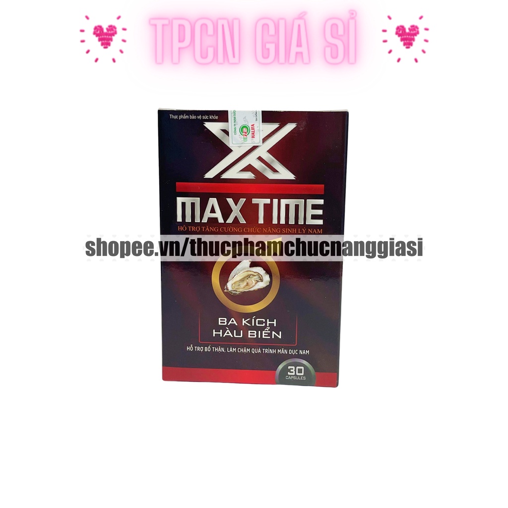 Viên uống hảu biển MAXTIME hỗ trợ trăng cường sinh lý, giảm xuất tính sớm, kéo dài thời gian quan hệ - Hộp 30 viên