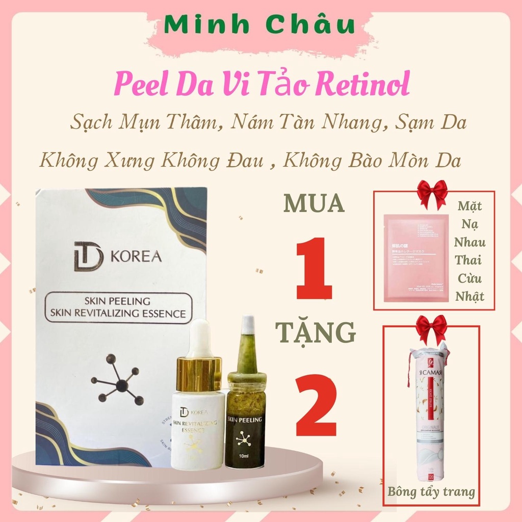 Peel da vi tảo minhchaustore peel da vi tảo retinol trang nemo xóa nám tàn nhang mụn thâm đen sạm không xưng không đau