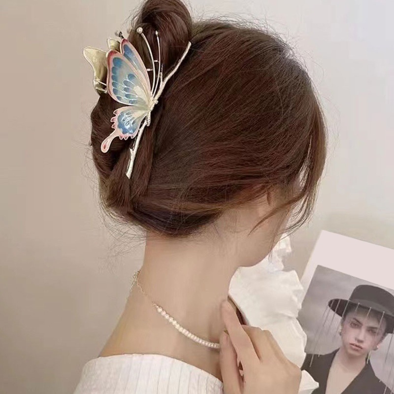 Kẹp Tóc Càng Cua Lớn Bằng Hợp Kim Nhiều Màu Sắc Chống Trượt