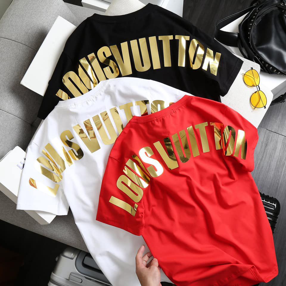 Áo thun tay lỡ unisex Luôn Vui Tươi tráng gương vàng in trước sau MOSSSHOP- Áo phông nam nữ phong cách ulzzang form rộng