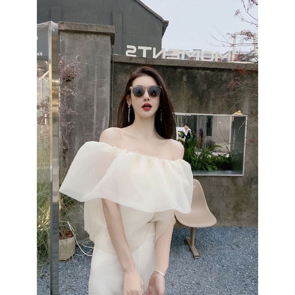 (SẴN) Lala Clothing Áo trễ vai voan Hàn M200
