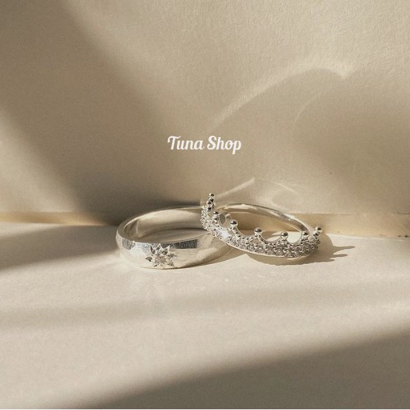 Nhẫn đôi Bạc cao cấp, Nhẫn bạc thiết kế TUNASILVER 𝑲𝒉𝒂̆́𝒄 𝒗𝒂̀ 𝒕𝒉𝒊𝒆̂́𝒕 𝒌𝒆̂́ 𝒕𝒉𝒆𝒐 𝒚𝒆̂𝒖 𝒄𝒂̂̀𝒖 𝑨̉𝒏𝒉 𝒕𝒉𝒂̣̂𝒕 Cam kết chuẩn Bạc