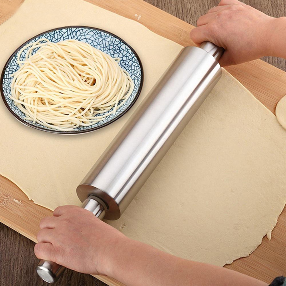 INSTORE Noodles Pizza Stainless Steel Pie Non-stick Rolling Pin