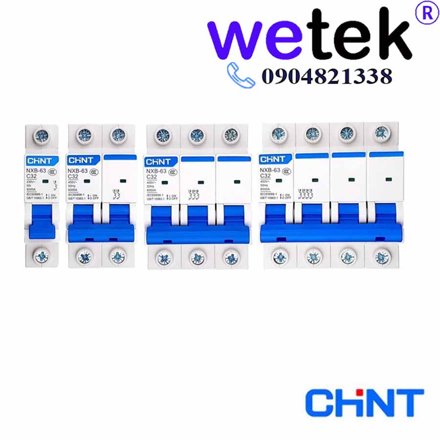 Attomat tép MCB Chint dòng NXB63 , , chính hãng, đủ dải