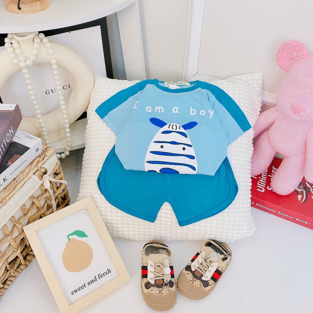 Bộ cộc tay ngắn tay thun lạnh cho bé trai bé gái hàng Minky Mom màu viền tay đẹp. Bé 9-23kg. MMCT18 Shop-Mẹ-Rùa