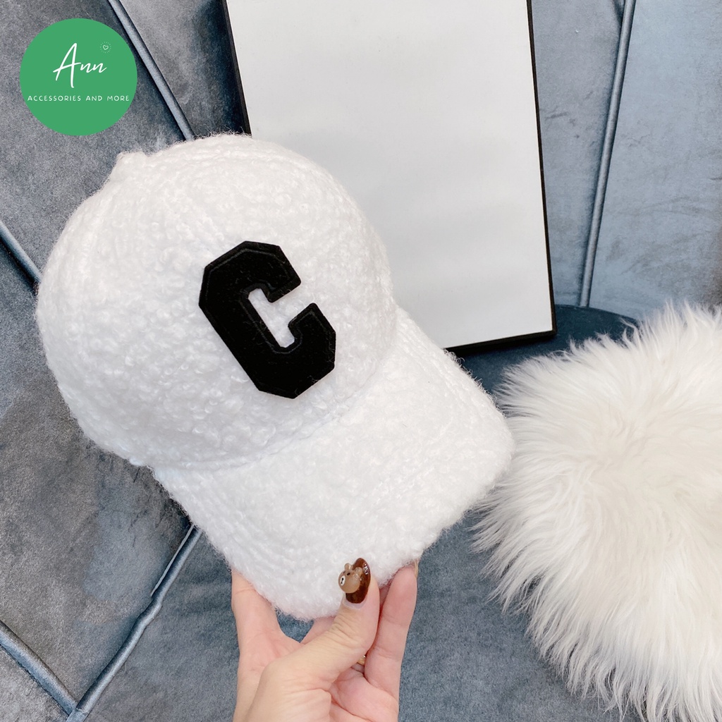 Mũ lưỡi trai lông cừu C E L I N E mới, logo nổi 3D cực chất, phom mũ chuẩn đẹp lên hình cực xinh