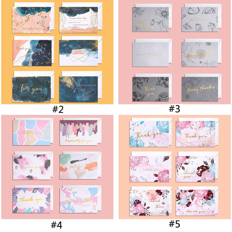 Bộ 6 thiệp cảm ơn mừng Giáng Sinh thiết kế sáng tạo kèm phong bì