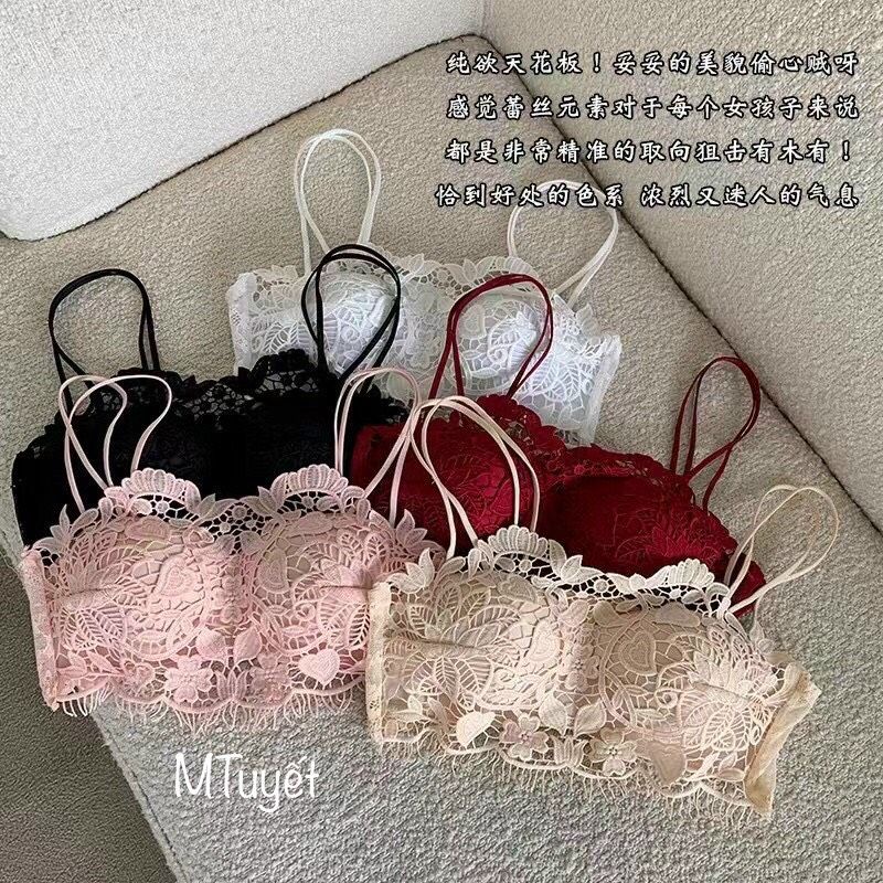 Áo bra 2 dây kép ren hoa hàng QC