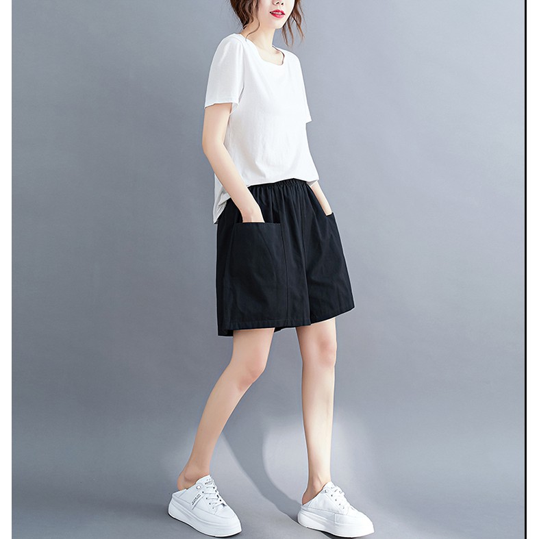 Quần đùi nữ,quần short nữ mặc ở nhà chất liệu đũi siêu thoáng mát nhiều màu sắc(40-68kg) QS09