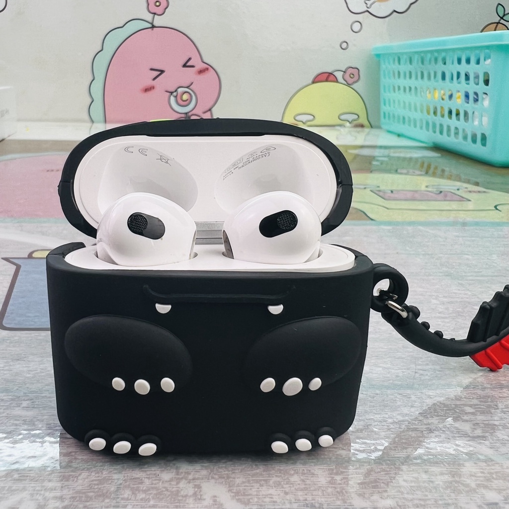 Case airpods 3 Vỏ Bọc  Hình Thú Đựng Hộp Sạc Tai Nghe Bằng Silicon Dẻo Đẹp mã rồng đen A3