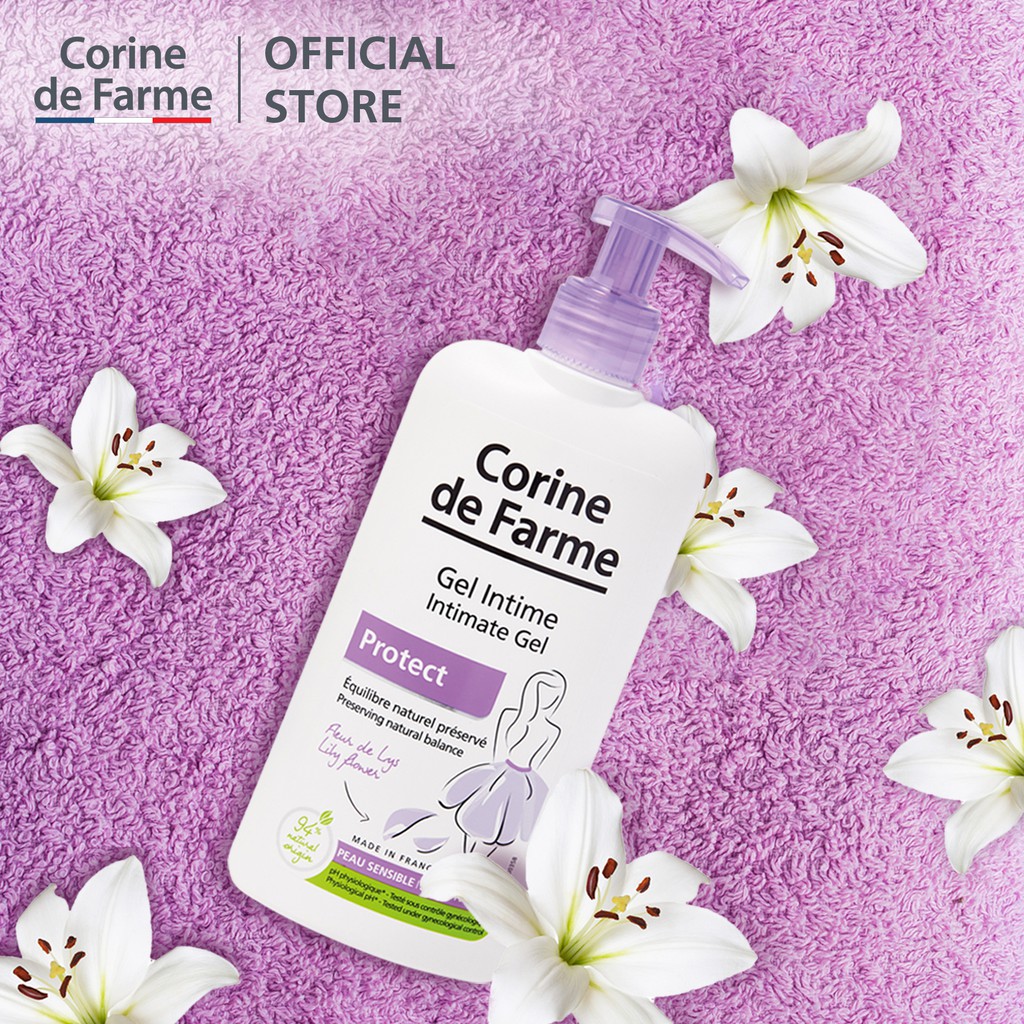 Dung dịch vệ sinh Corine De Farme Intimate Gel Protect làm sạch, cân bằng giữ ẩm 250ml