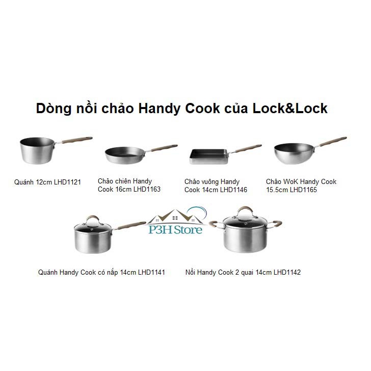 Dòng nồi chảo mini Handy Cook Lock&amp;Lock , ko sử dụng bếp từ