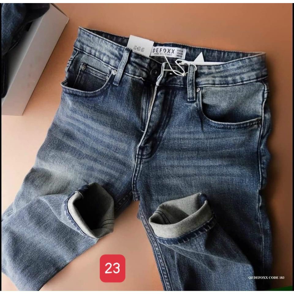 Quần Jean Nam Xanh Trơn đơn giãn form ôm chất Vải Jean Co giãn skymen23