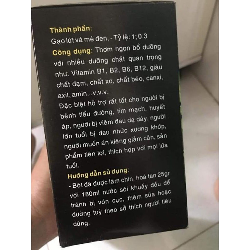 Bột gạo lứt mè đen cho người giảm cân, người tiểu đường, tim mạch 500gram.