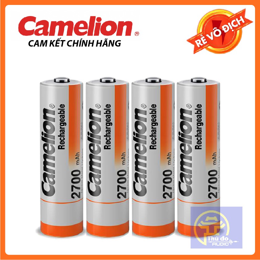 Combo 04 viên pin sạc Camelion 2700mAh 1.2V mẫu mới, pin chuyên dụng cho camera, micro...Tặng kèm hộp đựng