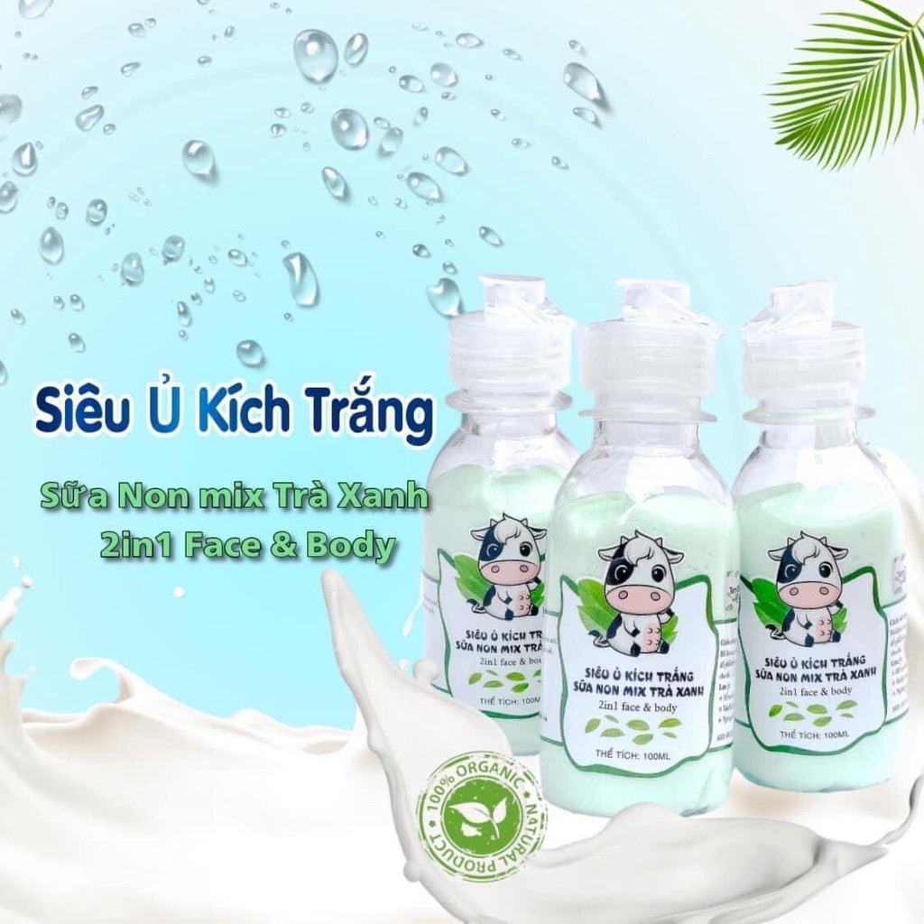 SIÊU Ủ KÍCH TRẮNG SỮA NON MIX TRÀ XANH ( CHÍNH HÃNG )