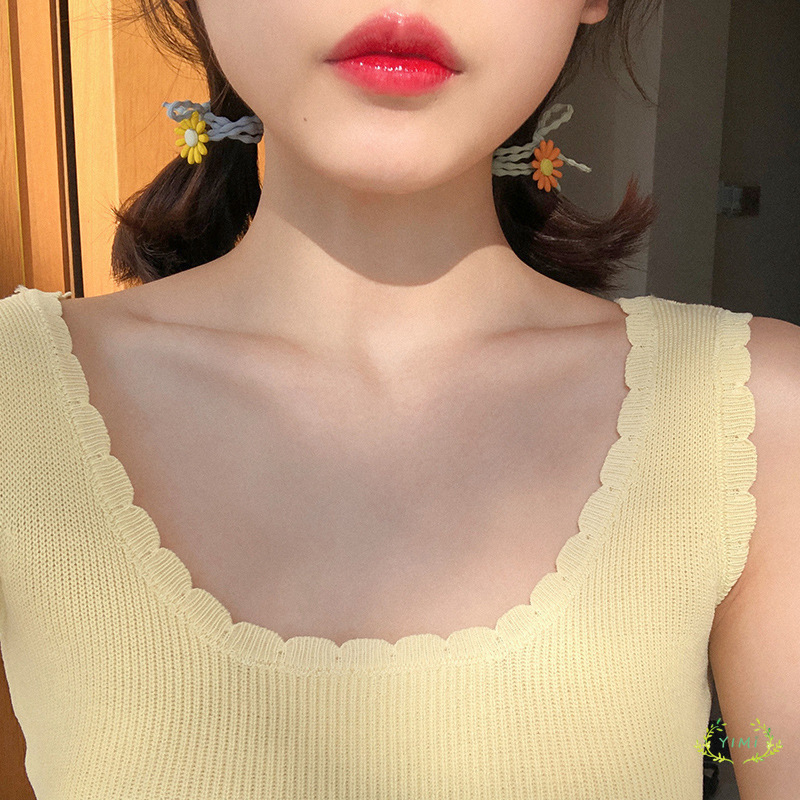 Dây buộc tóc trang trí bông hoa hướng dương xinh xắn cho nữ