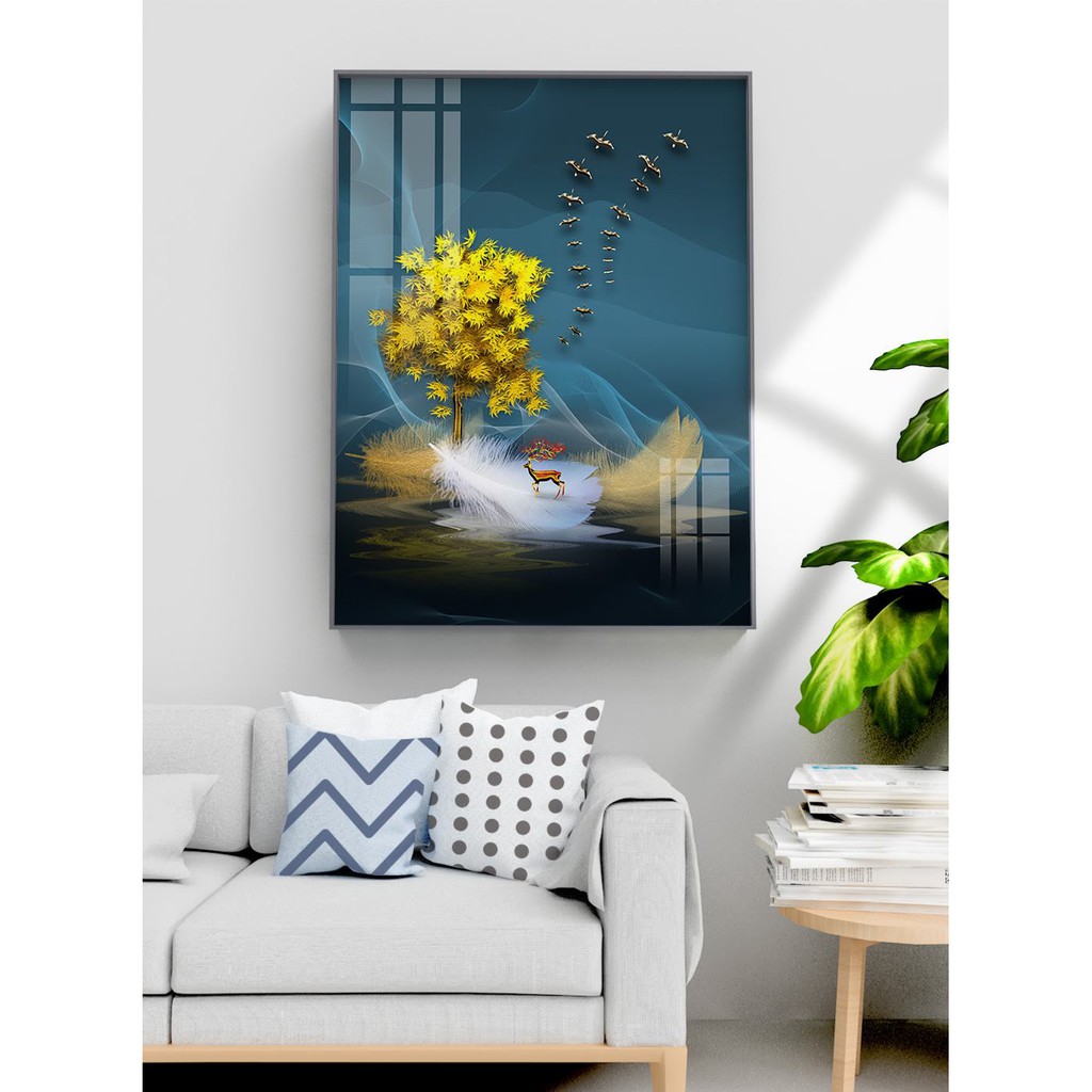 TRANH TREO TƯỜNG  CỠ ĐẠI - GIÁ RẺ KÈM KHUNG -PHONG CÁCH BẮC ÂU TRỪU TƯỢNG- MELYHOME- TB3FGC55