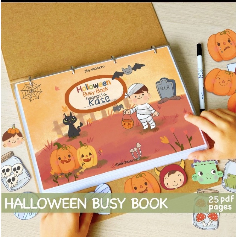 Học liệu bóc dán Montessori Busy Book Halloween