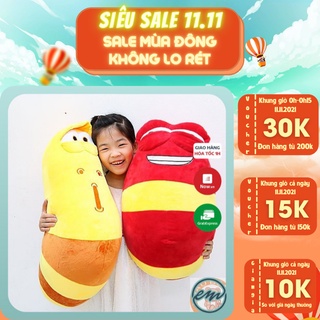 Gấu Bông gối ôm Sâu Lavar ( đỏ và vàng ) dễ thương giá siêu hấp dẫn ( dài 90cm)