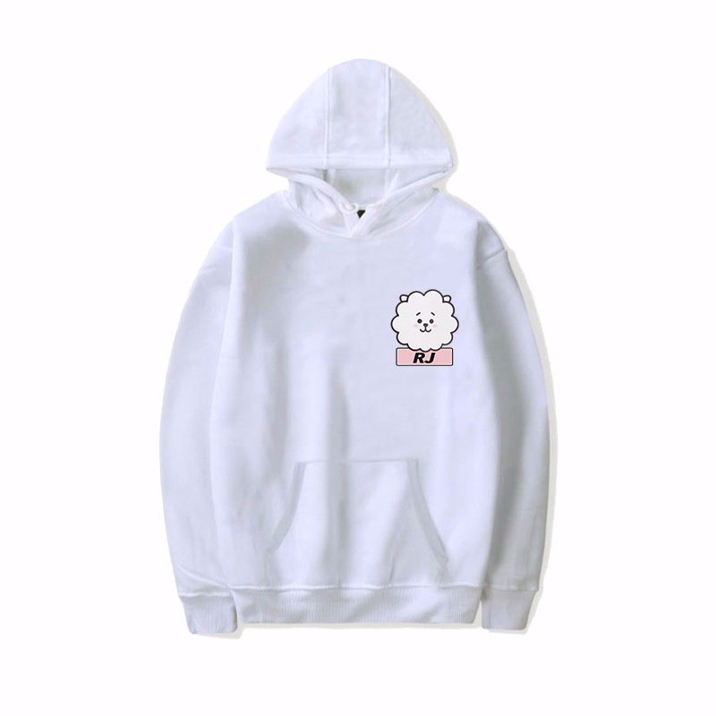 Áo Hoodie Nhung Màu Trơn In Hình Bt21 Bts Dễ Thương Cho Nam Và Nữ