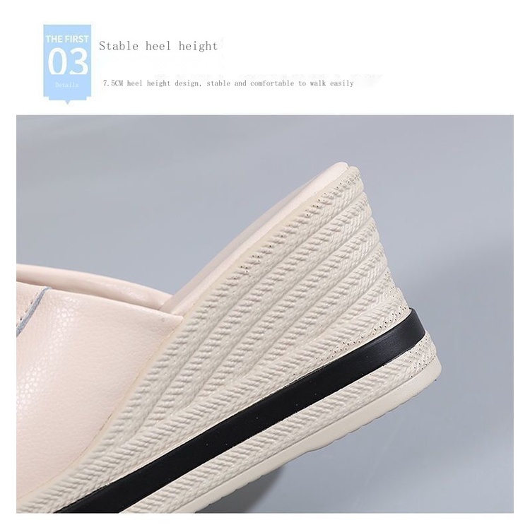 Dép Da Mềm Đế Dày Tăng Chiều Cao Thời Trang Mùa Hè 2022 Cho Nữ