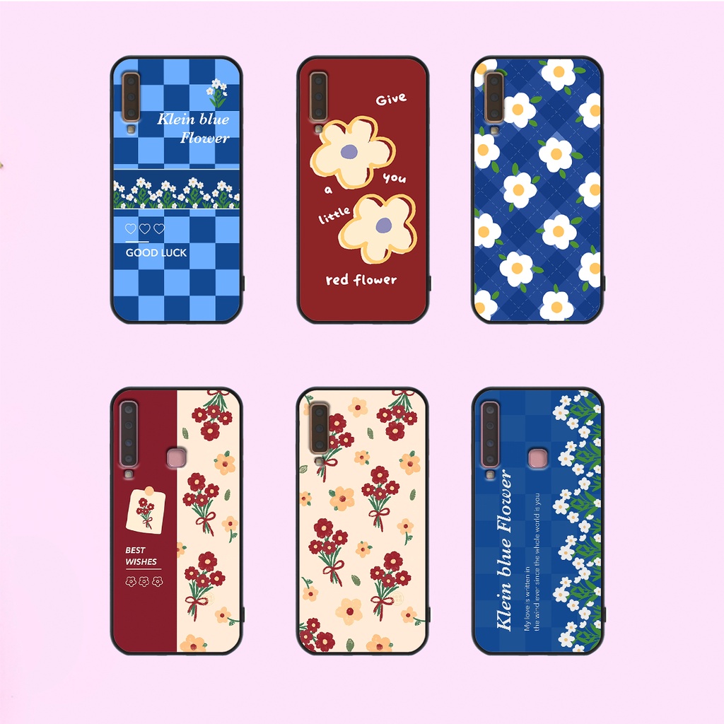 Ốp Samsung A7 2018 - A9 2018 in hình hoa cỏ nhẹ nhàng,họa tiết caro xinh xắn.ốp lưng chống sốc