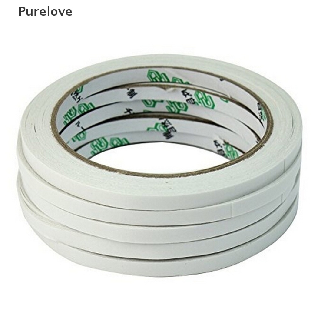 Bộ 2 / 10 Cuộn Băng Keo Hai Mặt Màu Trắng Độ Dính Cao
