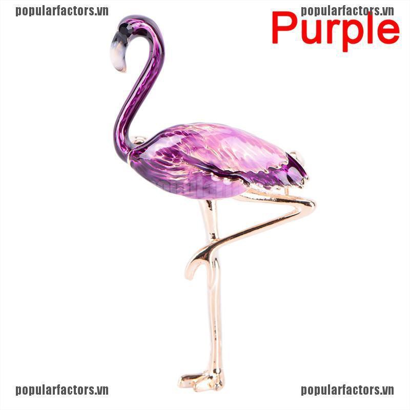 Ghim Cài Áo Hình Chim Hạc Màu Hồng Dễ Thương