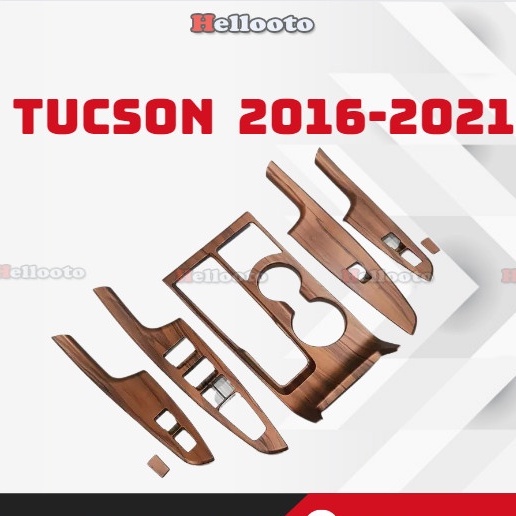 Ốp nội thất vân gỗ nâu xe Tucson 2016 đến 2021 - 5 Chi tiết cao cấp chất liệu nhựa ABS đẹp