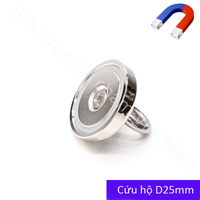 Nam châm cứu hộ D25mm, nam châm chuyên hút đồ từ tính mạnh