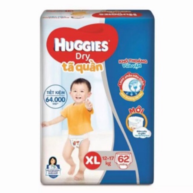 ( mẫu đệm mây) BỈM HUGGIES TÃ QUẦN XXL56/ XL62 /L68/ M74