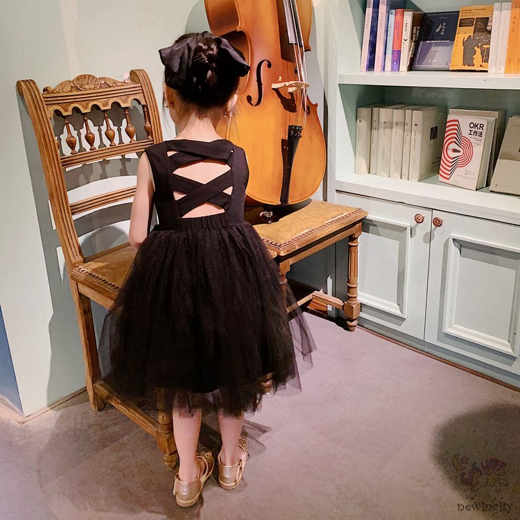 Đầm Bé Gái Phối Váy Lưới Đáng Yêu Thời Trang Phong Cách Hàn Quốc