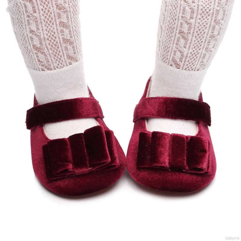 Giày búp bê tập đi đính nơ dễ thương cho bé gái