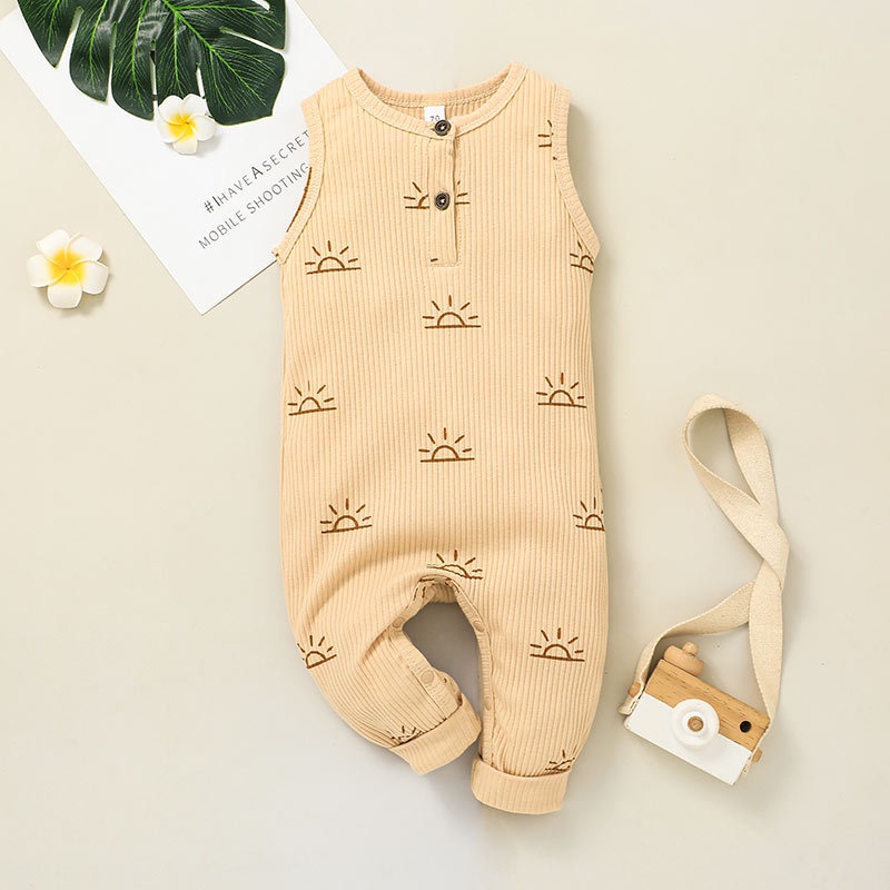 Body Không Tay Cho Bé Trai Sơ Sinh 0-24 Tháng,Bodysuit Liền Thân Mùa Hè Áo Liền Quần Cho Bé trẻ em