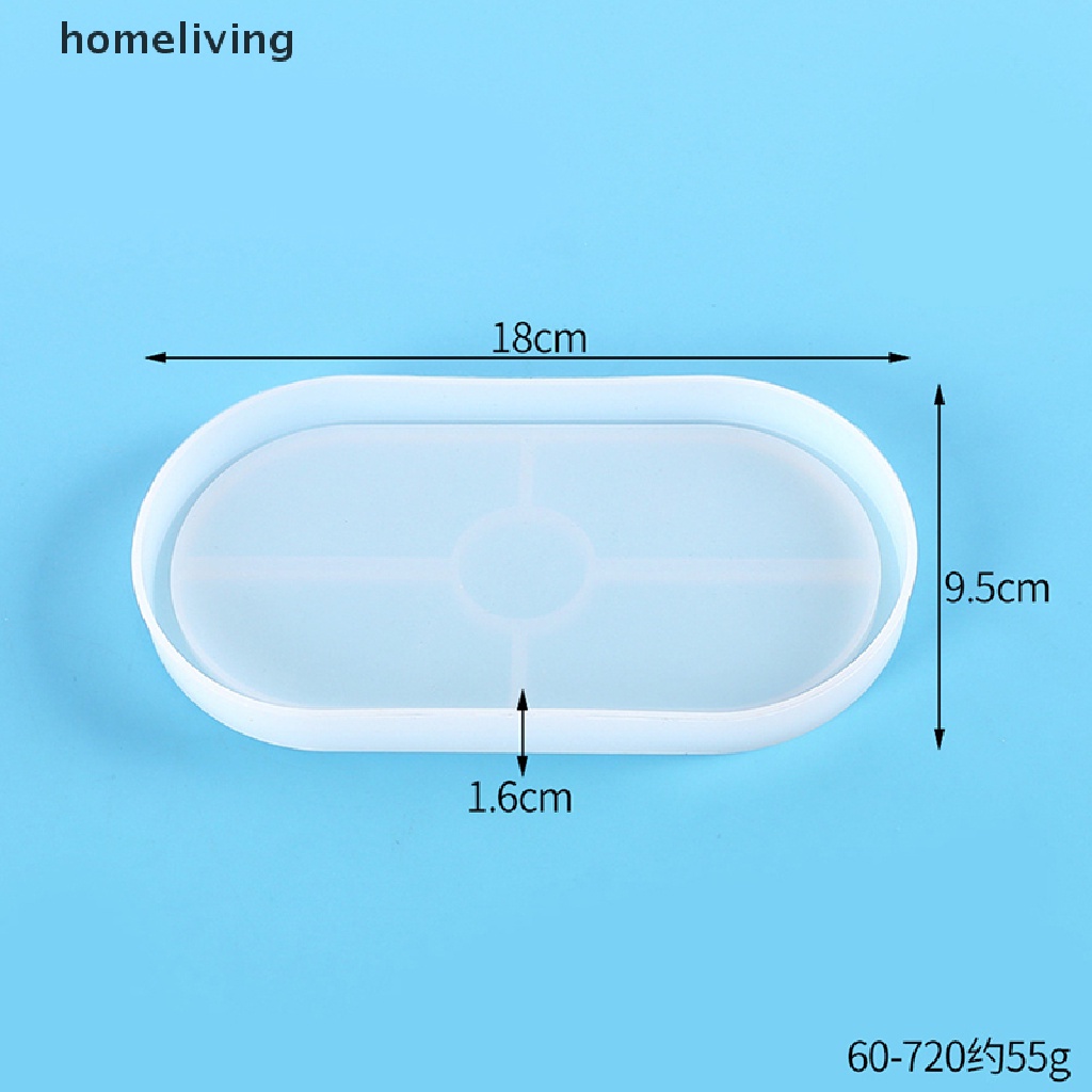 Khuôn Silicon Hình Oval Làm Đế Lót Ly Bằng Resin Epoxy / Đất Sét DIY Giá Đỡ